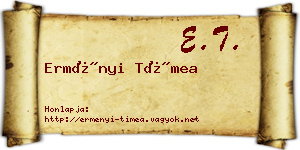 Erményi Tímea névjegykártya